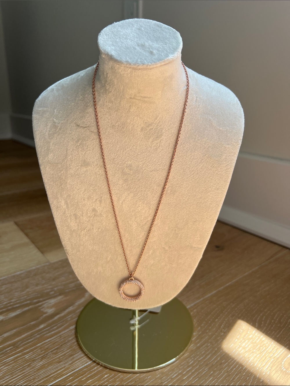 Rose Gold Circle Pendant Necklace - Women Jewelry